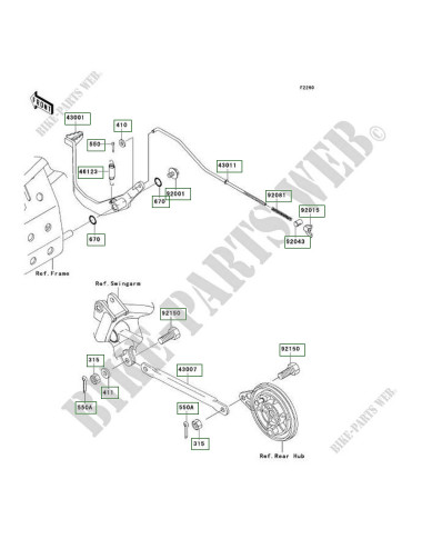 TIGE FREIN KLX110